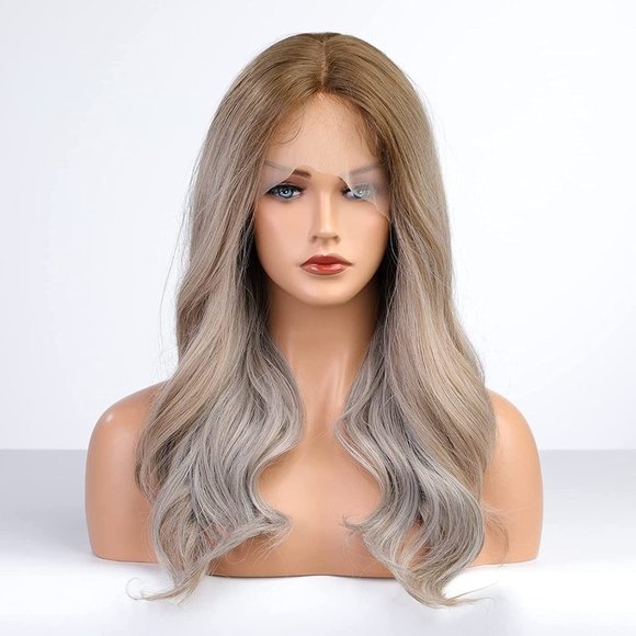 Ombre Ash Blonde Lace Front Wig - Picture 1 of 5
